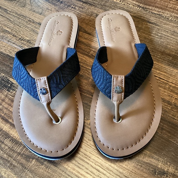 Tommy Bahama Black Woven Strap Flip Flop Beach Sandals Size 10.5 Never Worn - Picture 1 of 7